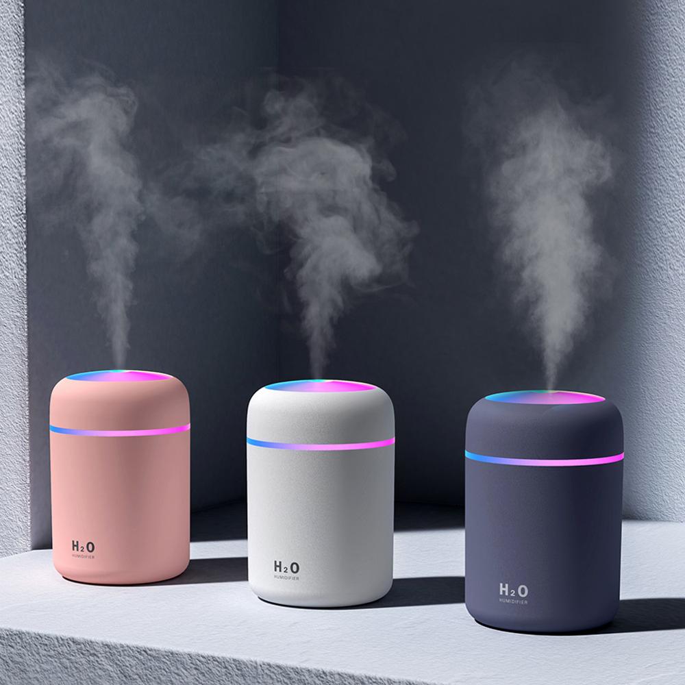 Portable 300ml Electric Air Humidifier Aroma Oil Diffuser USB Cool Mist Sprayer with Colorful Night Light for Home Car