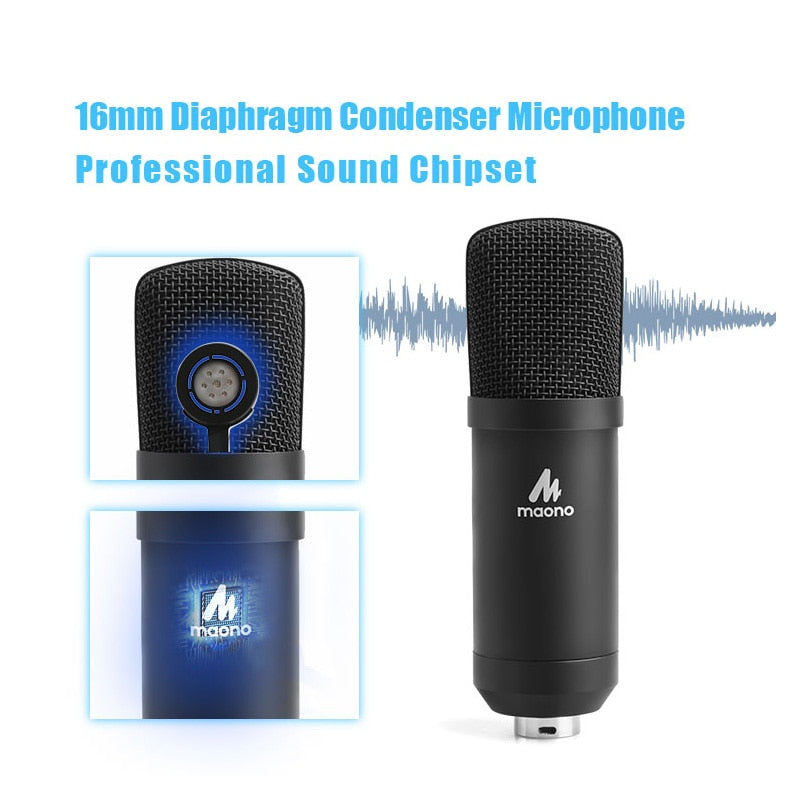 MAONO Microphone Condenser Professional Recording Studio Audio Interface,Sound Card Podcasting Microfone For YouTube Karaoke