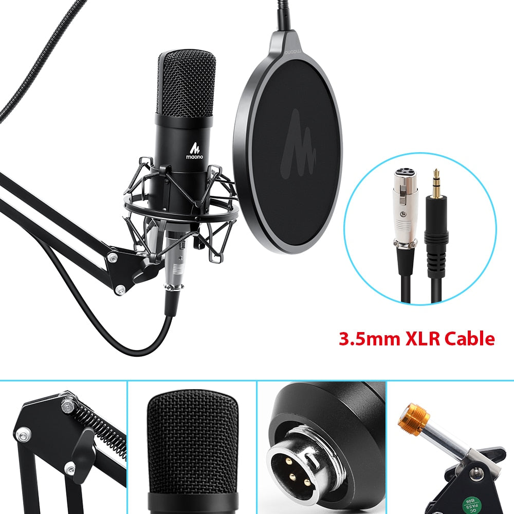 MAONO Microphone Condenser Professional Recording Studio Audio Interface,Sound Card Podcasting Microfone For YouTube Karaoke