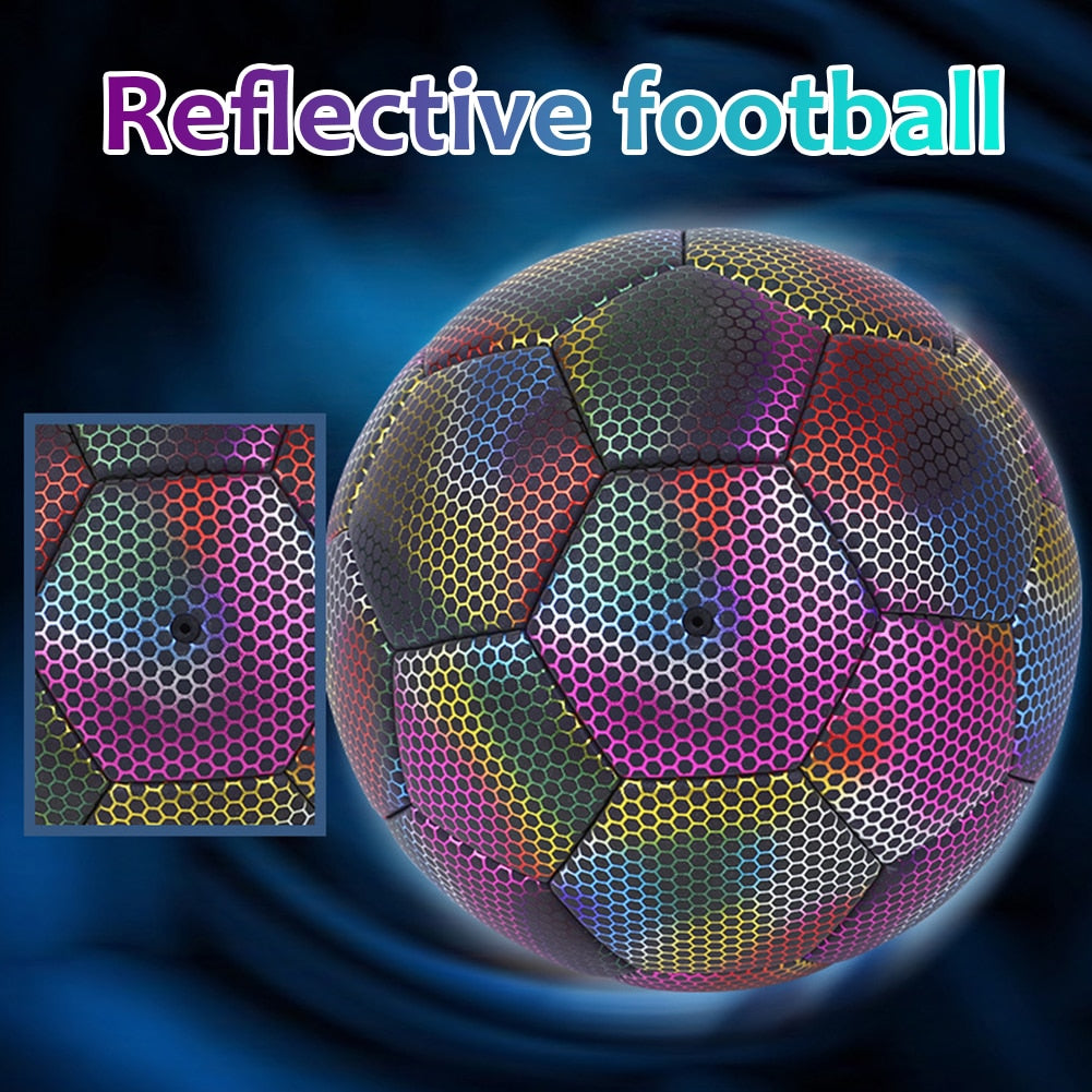 Reflective Soccer Ball Luminous Night Glow Footballs Adult Child Training Competition Football Student Training Soccer Ball