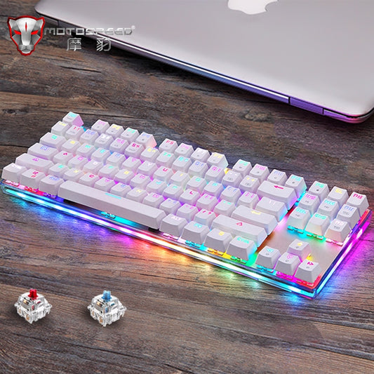 Original Motospeed K87S RGB Gaming Mechanical Keyboard USB Wired 87 Keys Red/Blue Switch Laser RU Keypads For PC Computer Gamer