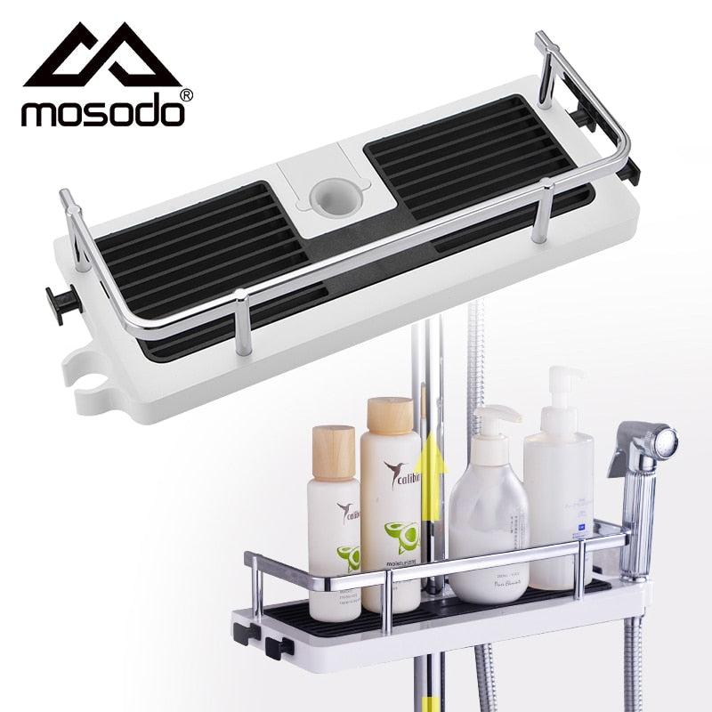 Shower Storage Holder Rack Organizer Bathroom Shelf  Shampoo Tray Stand No Drilling Floating Shelf  For Wall Household Item