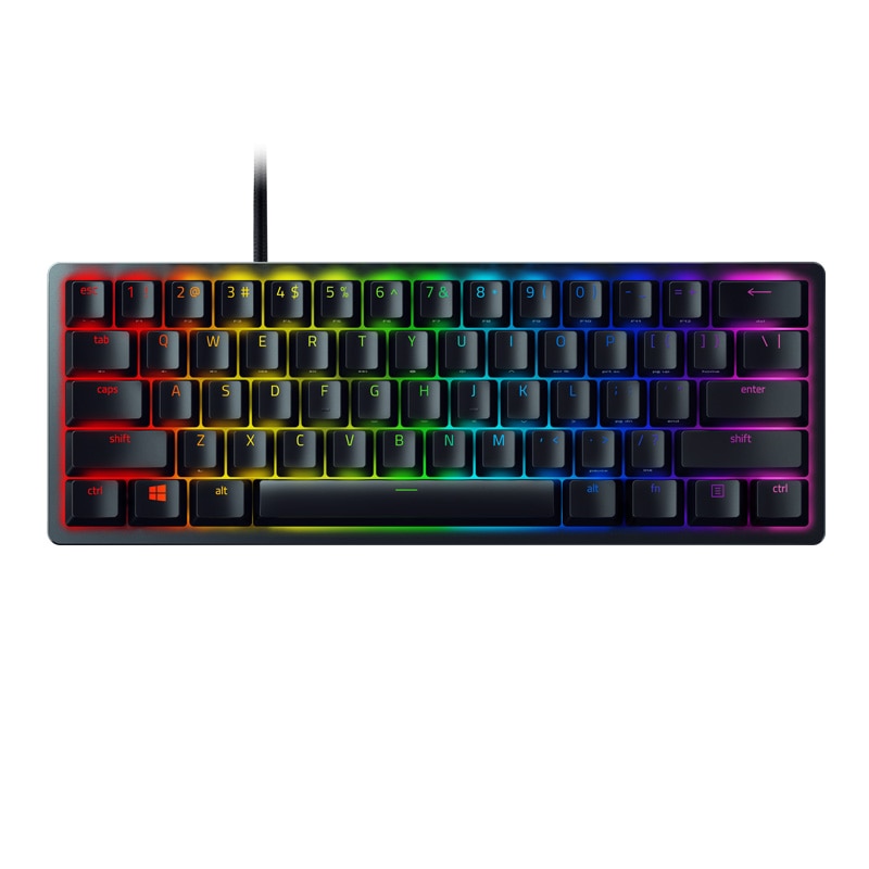 Razer Huntsman Mini Gaming Mechanical Keyboard Clicky Optical/Linear Switch 61 Keys Wired RGB Keyboard for PC Gamer Balck/Silver