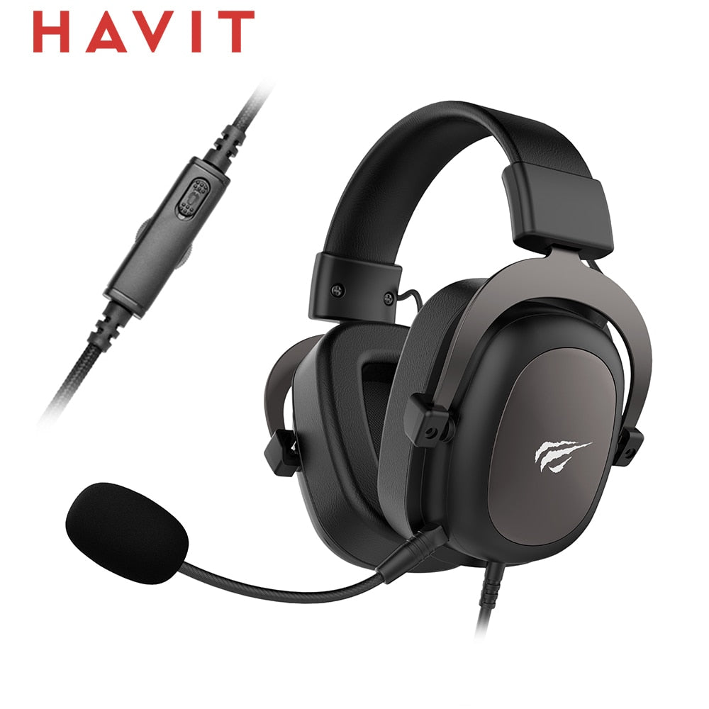 HAVIT H2002d Wired Headset Gamer PC 3.5mm PS4 Headsets Surround Sound &amp; HD Microphone Gaming Overear Laptop Tablet Gamer