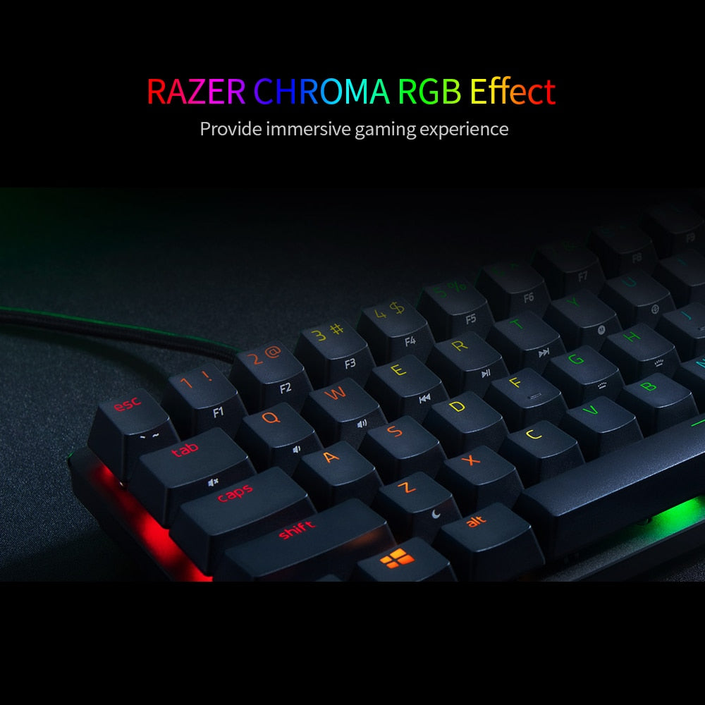 Razer Huntsman Mini Gaming Mechanical Keyboard Clicky Optical/Linear Switch 61 Keys Wired RGB Keyboard for PC Gamer Balck/Silver