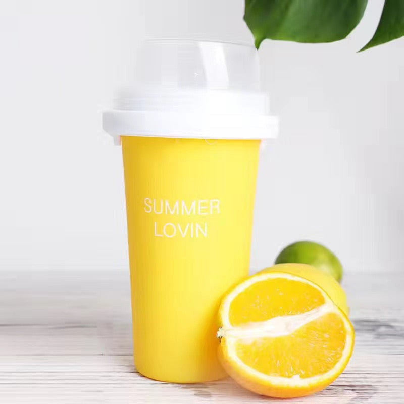 Summer Squeeze Homemade Juice Water Bottle Quick-Frozen Smoothie Sand Cup Pinch Fast Cooling Magic Ice Cream Slushy Maker Beker